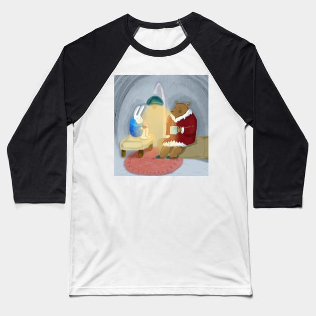 Afternoon tea 🫖🐇🧸 Baseball T-Shirt by Mooseberry1